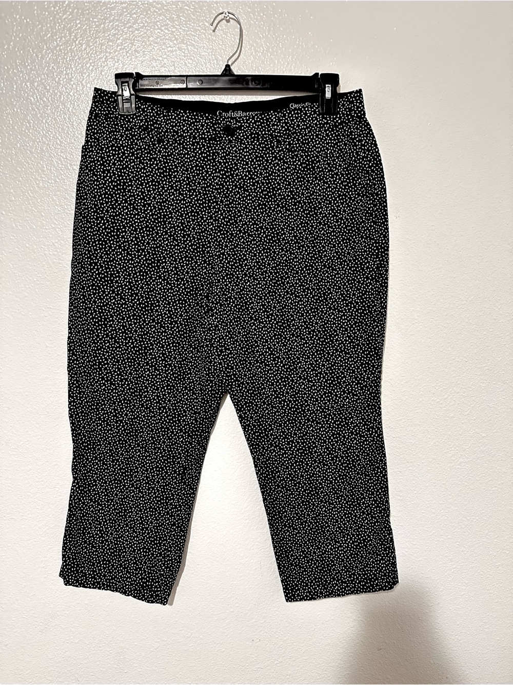 Croft & Barrow Capri Pant Women’s 12 Black Polka Dot High Rise Pants